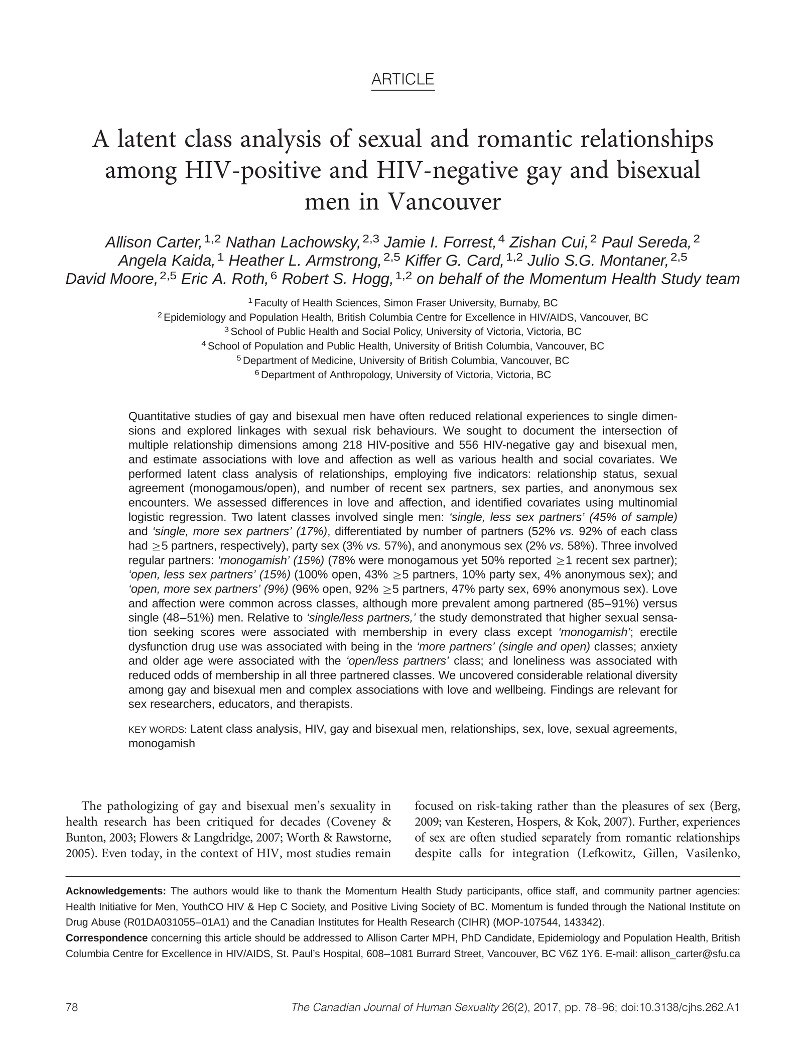 A latent class analysis of sexual and injection drug use patterns and their relationship to HIV and STI among young gay, bisexual and other men who have sex with men