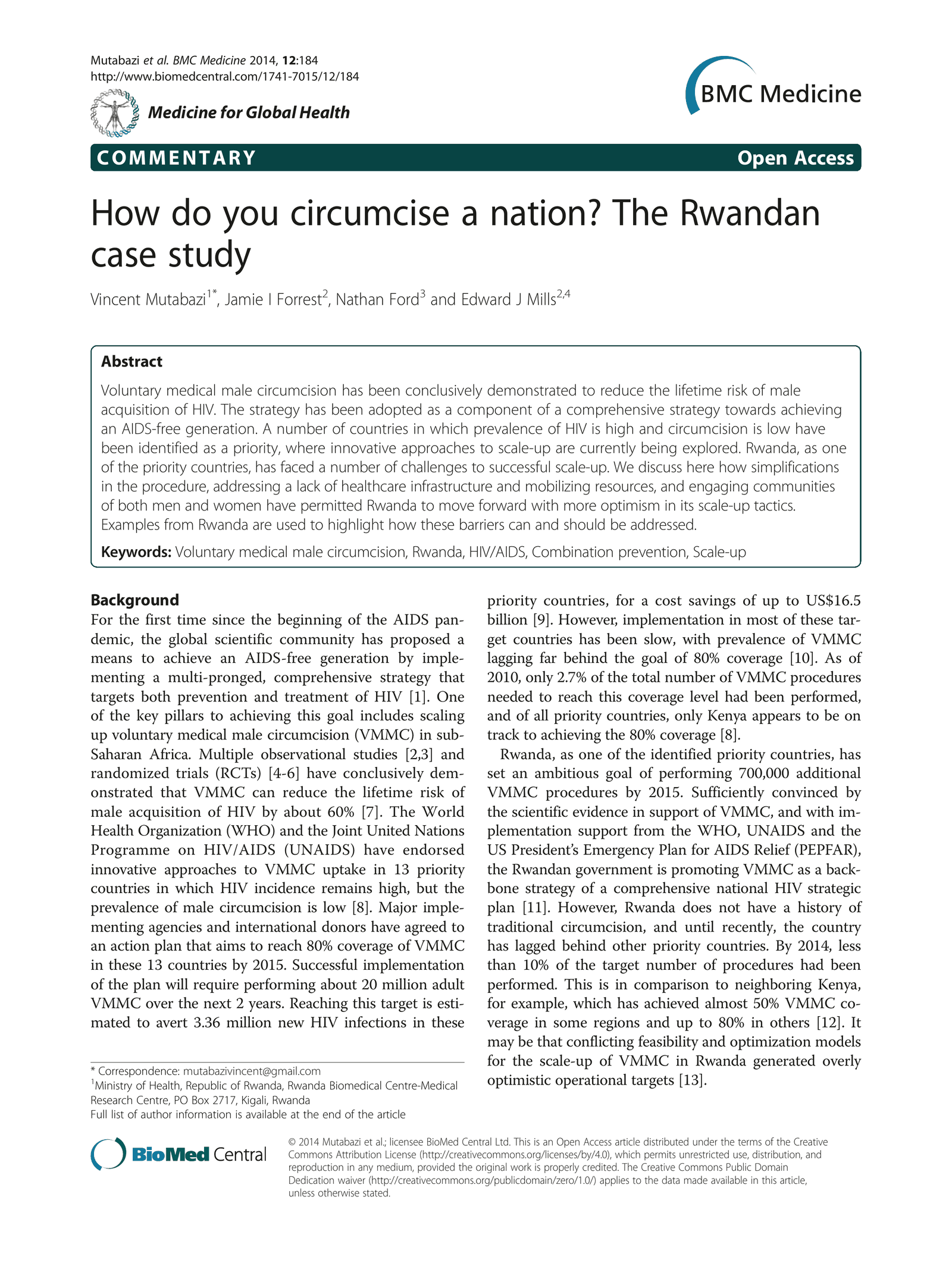How do you circumcise a nation? A study protocol for a cluster randomized trial of male circumcision implementation strategies in Rwanda