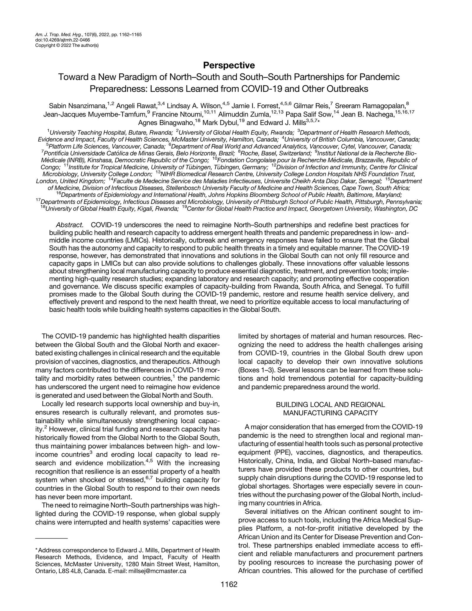 Toward a New Paradigm of North-South Research Partnerships: Lessons From a Decade of Collaboration in Rwanda